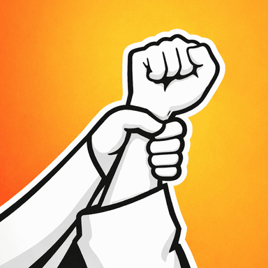 Fluxo app icon, fist gripping a gi