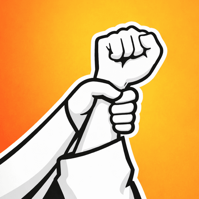Fluxo app icon, fist gripping a gi