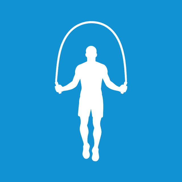 Jump Start app icon, a jumping figure with a rope